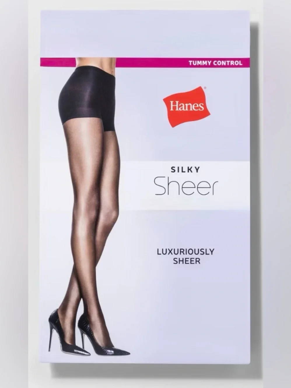 Hanes Body Shaper Pantyhose Silky Sheer Leg Sheer Toe Black Size B NIP